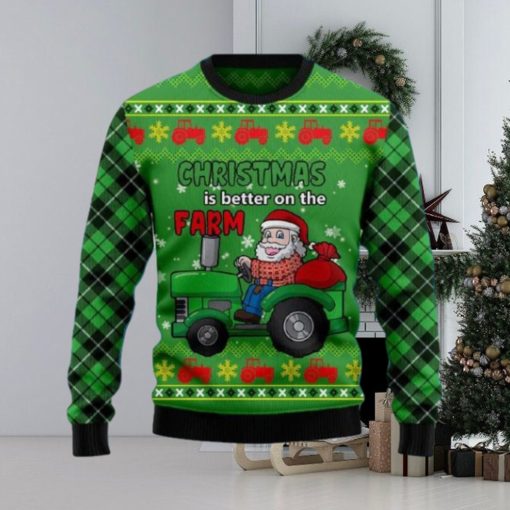 Santa Christmas Is Better On The Farm Ugly Christmas Sweater