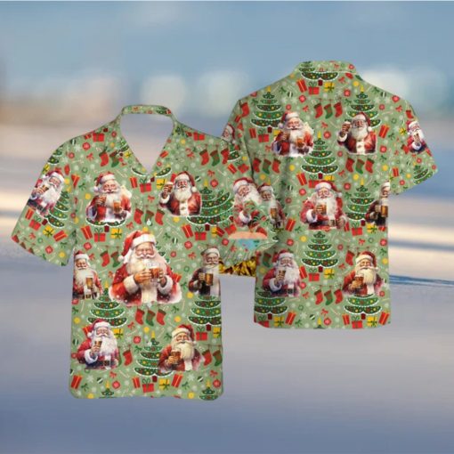 Santa Claus Beer Hawaiian Shirt, Santa Drinking Hawaii Shirts