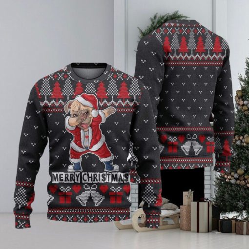 Santa Claus Cute Pug Dog Ugly Christmas Sweater Knitted Gift For Men And Women