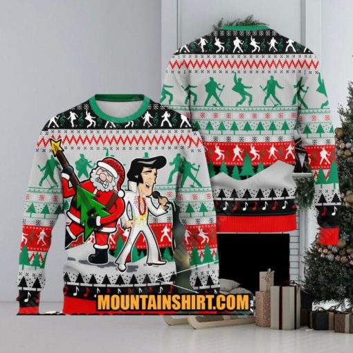 Santa Claus Elvis Presley 3D Ugly Sweater