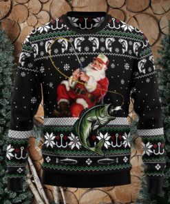 Santa Claus Fishing Ugly Christmas Sweater Thankgiving Gift Men Women