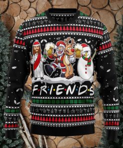 Santa Claus Jesus Friend Ugly Christmas Sweater Thankgiving Gift Men Women