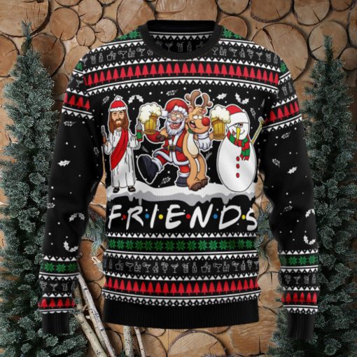 Santa Claus Jesus Friend Ugly Christmas Sweater Thankgiving Gift Men Women