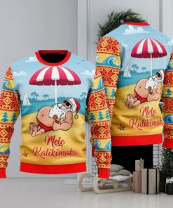 Santa Claus Mele Kalikimaka Beach Ugly Sweater All Over Printed For Men And Women Gift Christmas