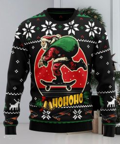 Santa Claus Skateboard Ugly Christmas Sweater Thankgiving Gift Men Women