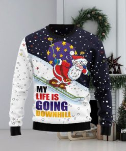 Santa Claus Ski Ugly Christmas Sweater Gift Men Women