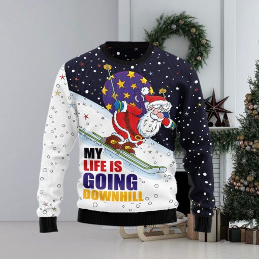 Santa Claus Ski Ugly Christmas Sweater Gift Men Women