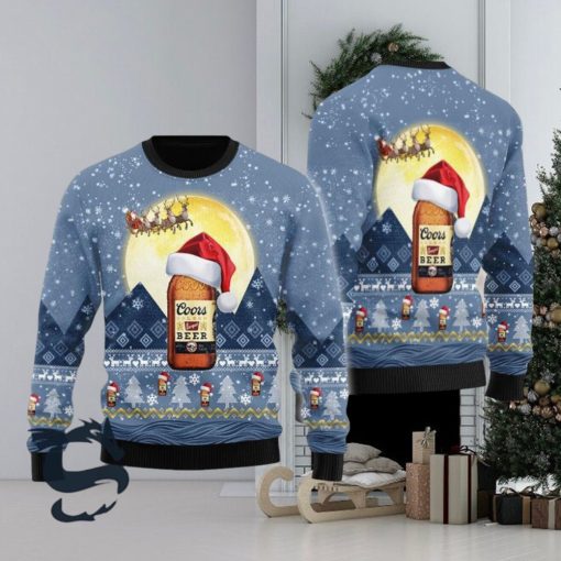 Santa Claus Sleigh Coors Banquet Ugly Sweater, Christmas Gift Apparel, Merry Ugly Christmas Sweater