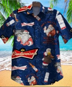 Santa Claus With Budweiser Hawaiian Shirt Christmas Gift For Beer Lovers