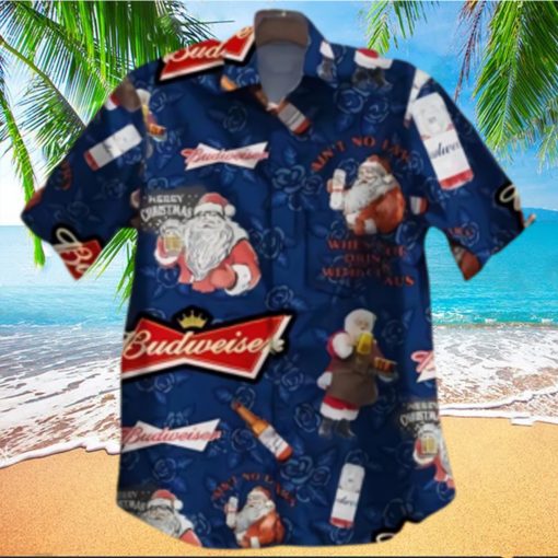 Santa Claus With Budweiser Hawaiian Shirt Christmas Gift For Beer Lovers