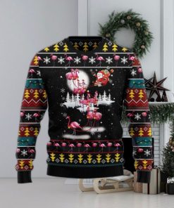 Santa Claus With Flamingo Reindeer Ugly Christmas Sweater