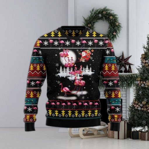 Santa Claus With Flamingo Reindeer Ugly Christmas Sweater