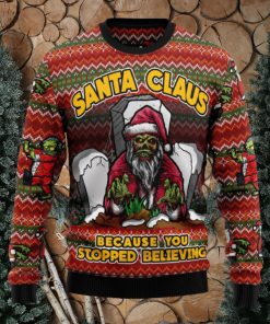 Santa Claus Zombie Because You Stopped Believing Ugly Christmas Sweater Thankgiving Gift Men Women