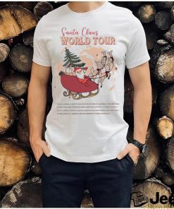 Santa Claus world tour Christmas tree shirt