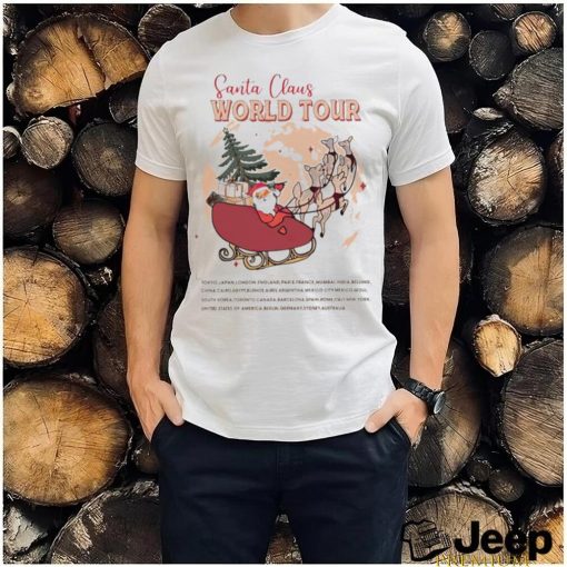 Santa Claus world tour Christmas tree shirt