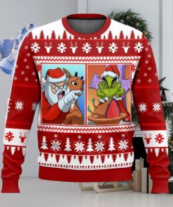 Santa Clause Grinch Yelling Meme All Over Printed Ugly Christmas Sweater Trending Christmas Gift Ideas