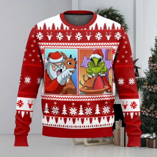 Santa Clause Grinch Yelling Meme Ugly Christmas Sweater 2023 Christmas Gift 3D Sweater