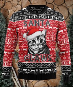 Santa Claws Cat Ugly Christmas Sweater Thankgiving Gift Men Women