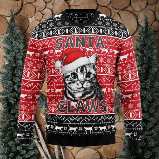 Santa Claws Cat Ugly Christmas Sweater Thankgiving Gift Men Women