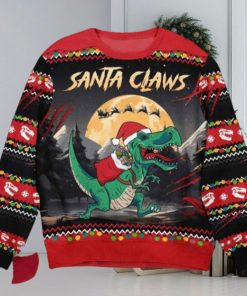 Santa Claws T Rex Christmas Dinosaur Santa Ugly Sweater