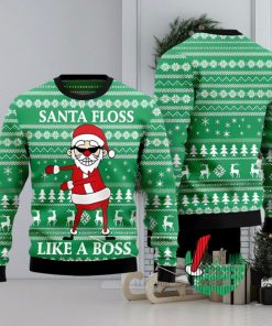 Santa Floss Like A Boss Ugly Christmas 3D Sweater