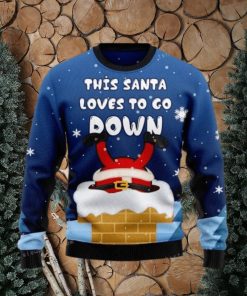 Santa Goes Down Christmas Ugly Sweater Mens