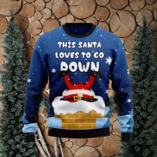 Santa Goes Down Christmas Ugly Sweater Mens