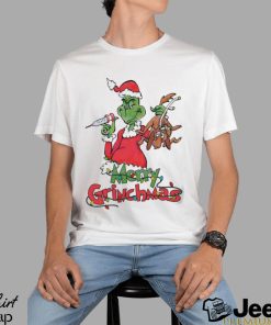 Santa Grinch And Dog Merry Grinchmas Nurse Shirt