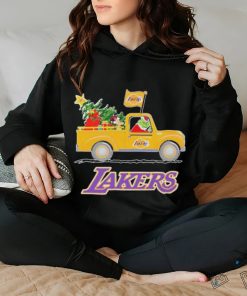 Santa Grinch And Max On Truck Los Angeles Lakers Shirt