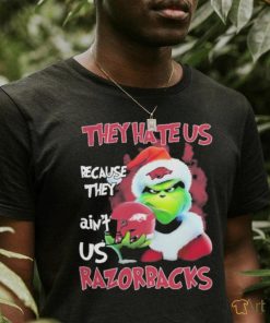 Santa Grinch Christmas They Hate Us Because Ain’t Us Arkansas Razorbacks T shirt