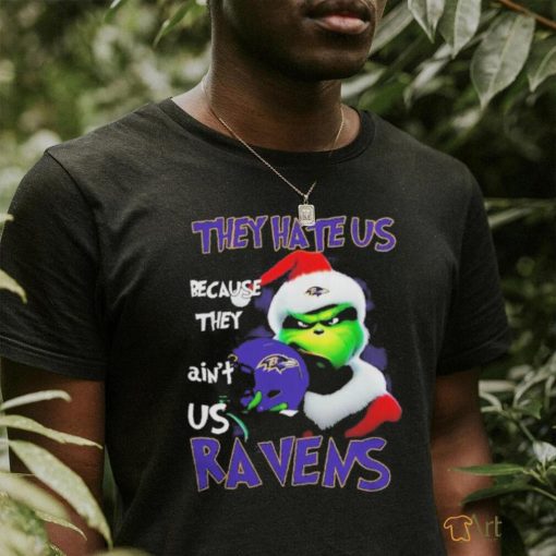Santa Grinch Christmas They Hate Us Because Ain’t Us Baltimore Ravens T shirt