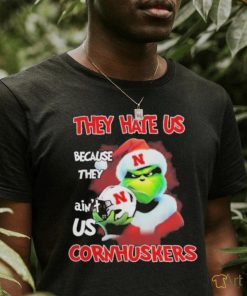 Santa Grinch Christmas They Hate Us Because Ain’t Us Nebraska Cornhuskers T shirt