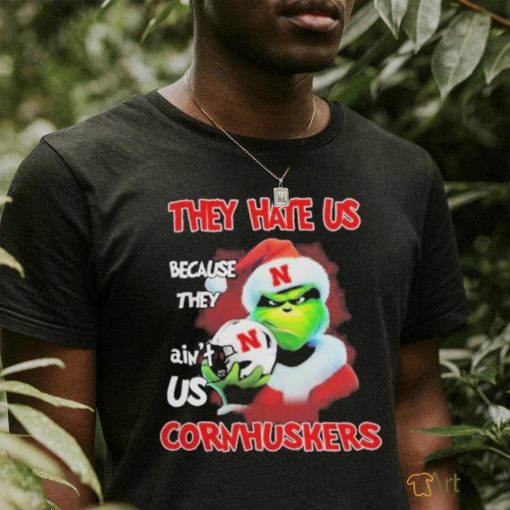 Santa Grinch Christmas They Hate Us Because Ain’t Us Nebraska Cornhuskers T shirt