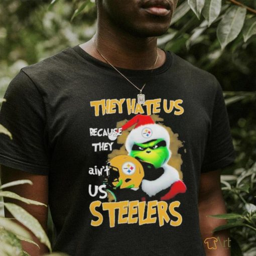 Santa Grinch Christmas They Hate Us Because Ain’t Us Pittsburgh Steelers T shirt