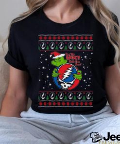 Santa Grinch Hug Grateful Dead How the Grinch Stole Your Face ugly christmas T shirt