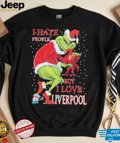 Santa Grinch I Hate People But I Love My Liverpool Christmas Shirt