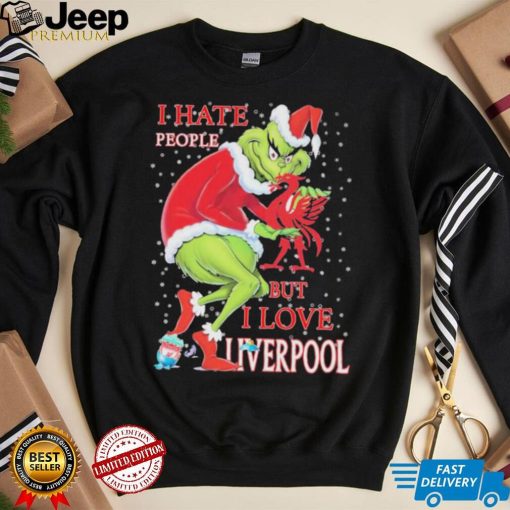 Santa Grinch I Hate People But I Love My Liverpool Christmas Shirt