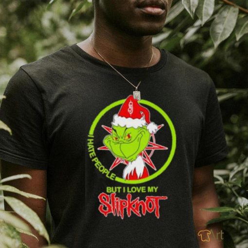 Santa Grinch I hate people Slipknot merry christmas shirt