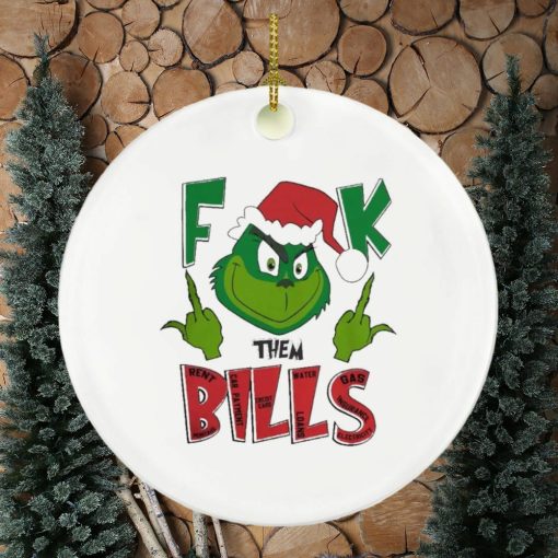 Santa Grinch fck them Bills Christmas ornament