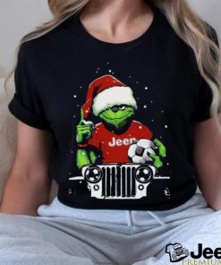 Santa Grinch hug Soccer Ball Jeep Christmas 2023 T shirt