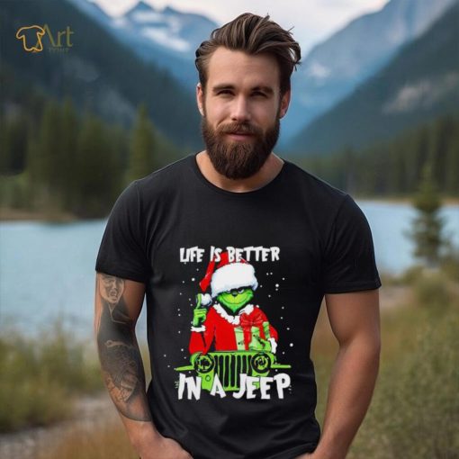 Santa Grinch life is better in a Jeep shirt