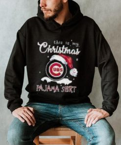 Santa Hat This Is My Christmas Chicago Cubs Pajama Christmas Shirt