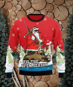 Santa Hunting Tis The Open Season Ugly Christmas Sweater