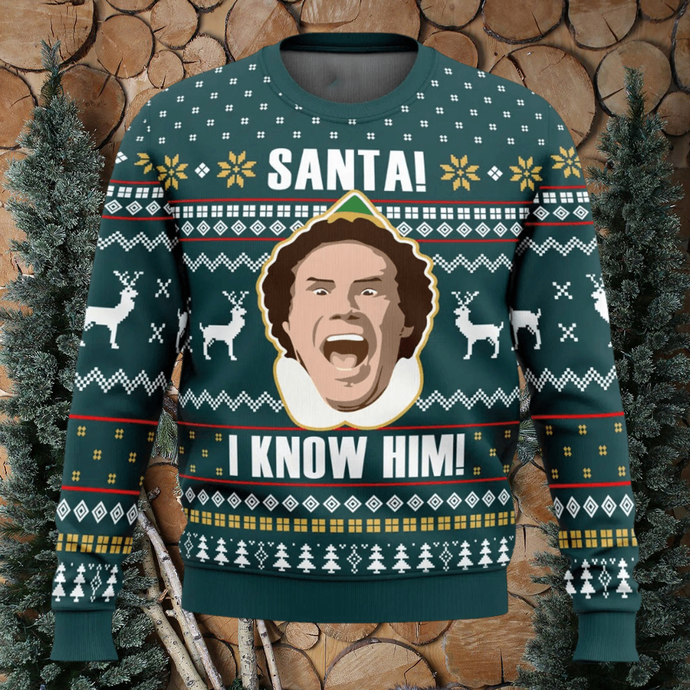 Santa i know 2024 him christmas sweater