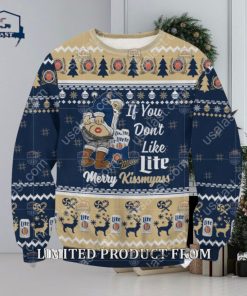 Santa If You Don’t Like Miller Lite Merrykissmyass Ugly Christmas Sweater