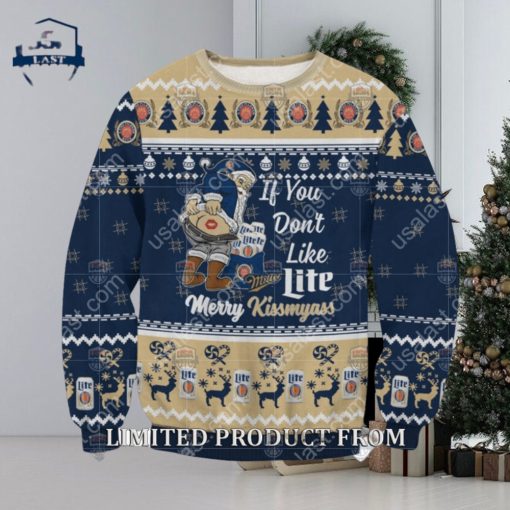 Santa If You Don’t Like Miller Lite Merrykissmyass Ugly Christmas Sweater