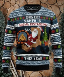 Santa Is Social Distancing Ugly Christmas Sweater