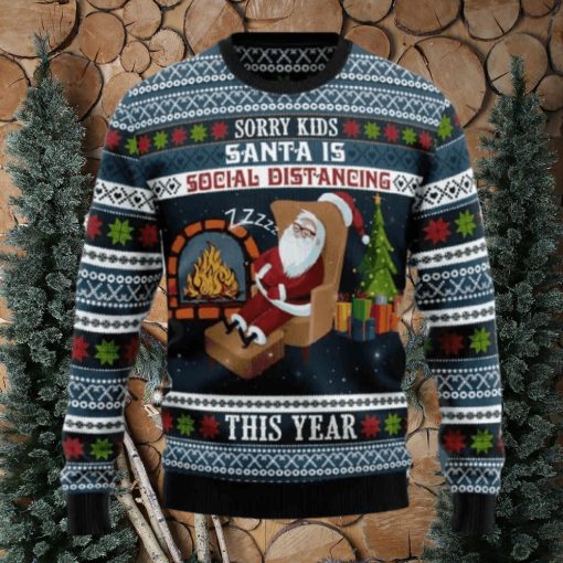 Santa Is Social Distancing Ugly Christmas Sweater