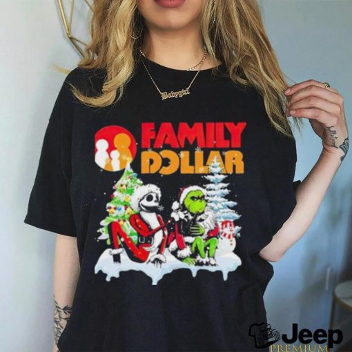 Santa Jack Skellington and Grinch Family Dollar is this jolly enough Merry Christmas 2023 shirt