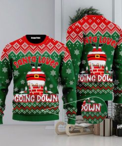 Santa Loves Going Down Funny Ugly Christmas Sweater, Gift For Christmas